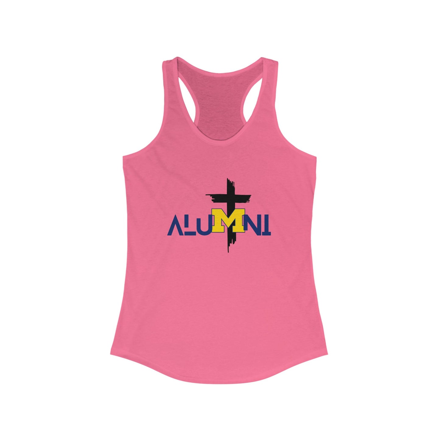 Michigan State themed Alumni Cross Design Racerback Tank | faith inspired College Spirit Wear, University Graduation Gift, Michigan State Casual Summer Top, Gift for Her