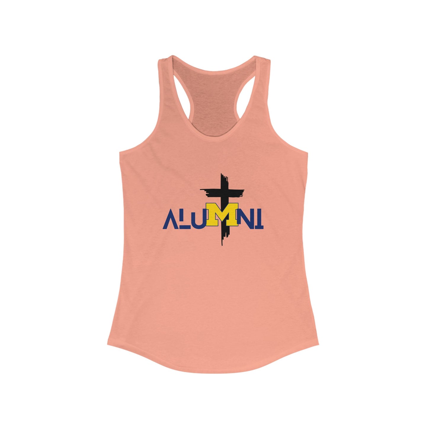 Michigan State themed Alumni Cross Design Racerback Tank | faith inspired College Spirit Wear, University Graduation Gift, Michigan State Casual Summer Top, Gift for Her