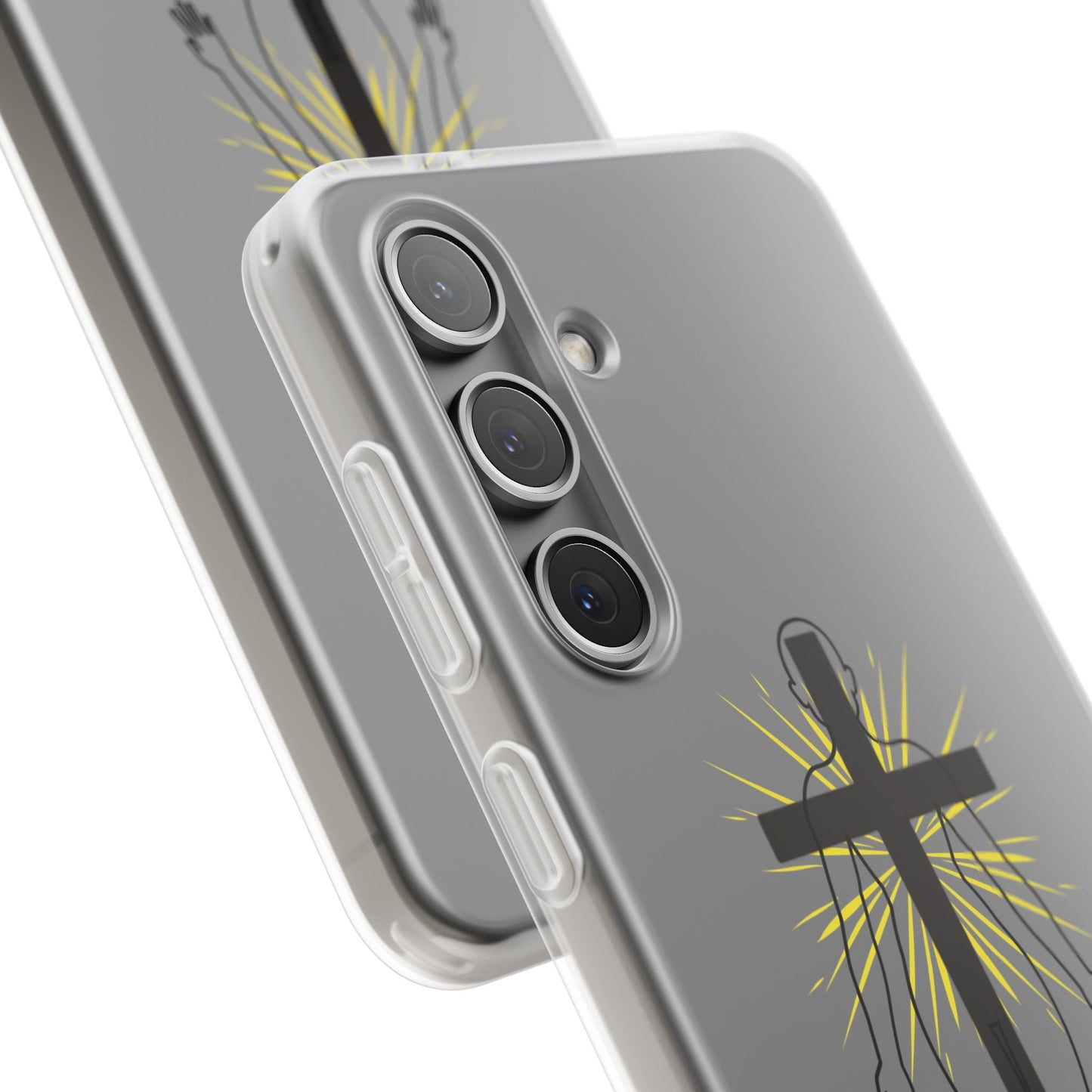Spiritual healing Flexi Case, Motivational Phone Cover, Inspirational Gift idea, Cross Design Cell Phone Case, Unique Tech Accessory
