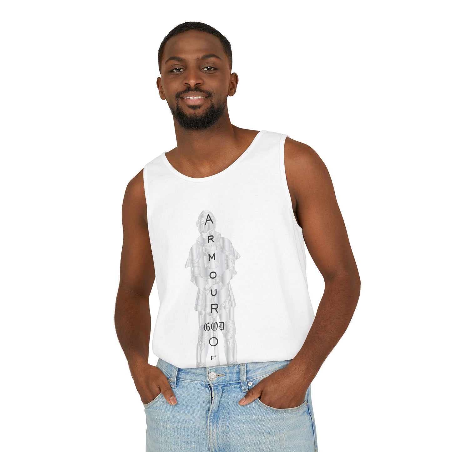 Mens Armour Of God Tank Top, Summer Shirt, Casual Wear, Gifts for Him, Faith based Fitness Apparel, Christian inspired Clothing