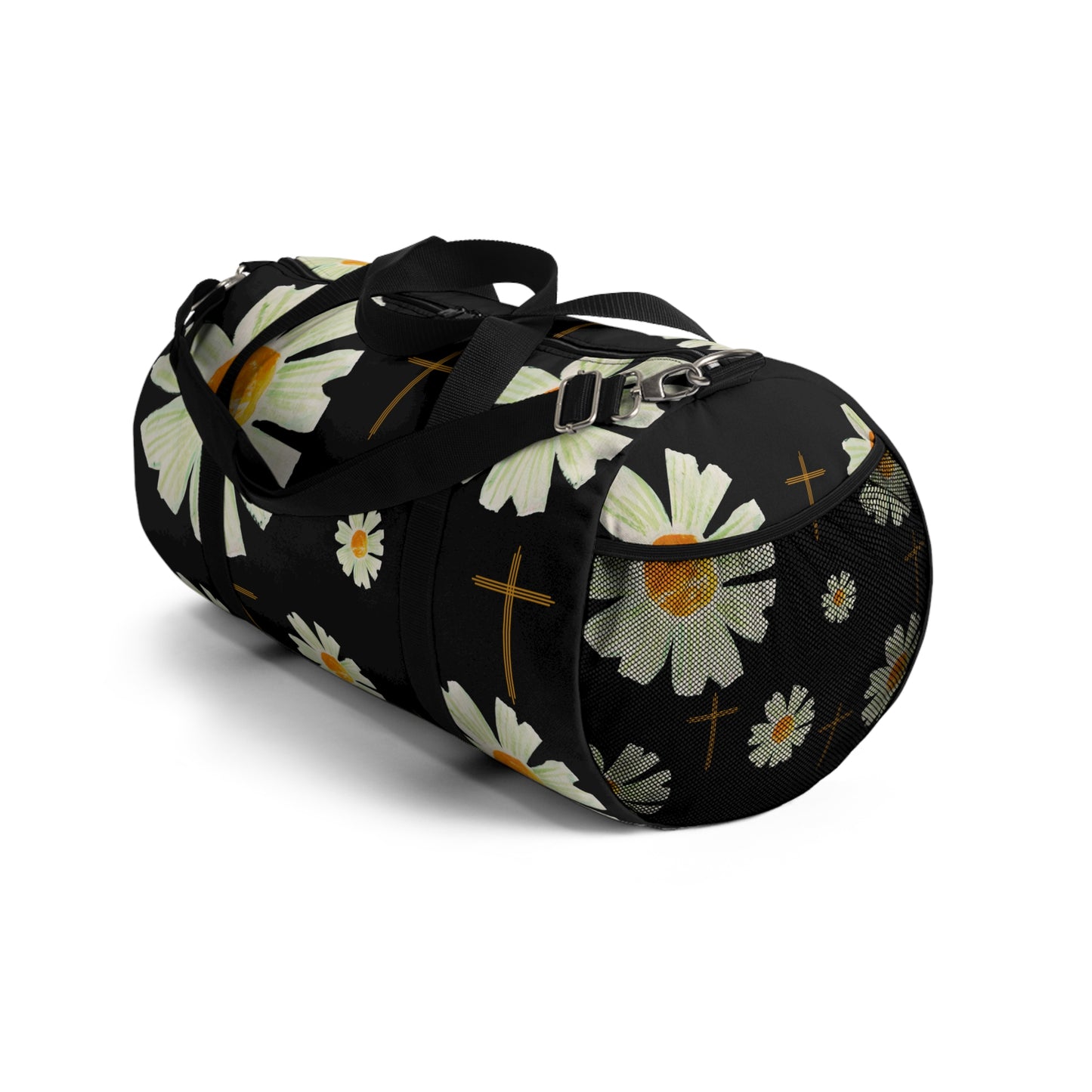 Chic Floral faith inspired cross design Duffel Bag for Travel, Gym, Weekend Getaways, trending faith based duffel bag for Women, Stylish Overnight Bag, Gift for Her