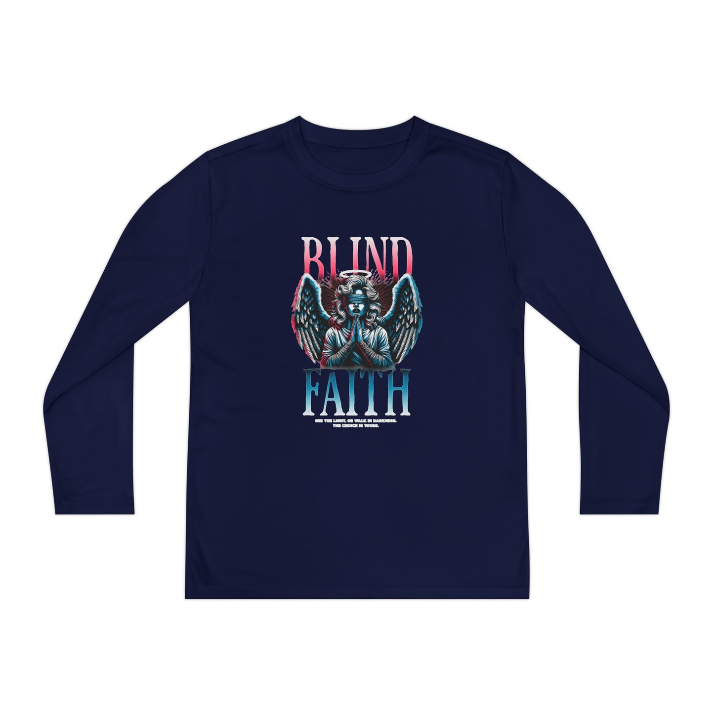 Youth Long Sleeve Tee - Blind Faith Graphic, Stylish Kids Shirt, Birthday Gift, Casual Wear, Trendy Youth Apparel, Unique Design Shirt
