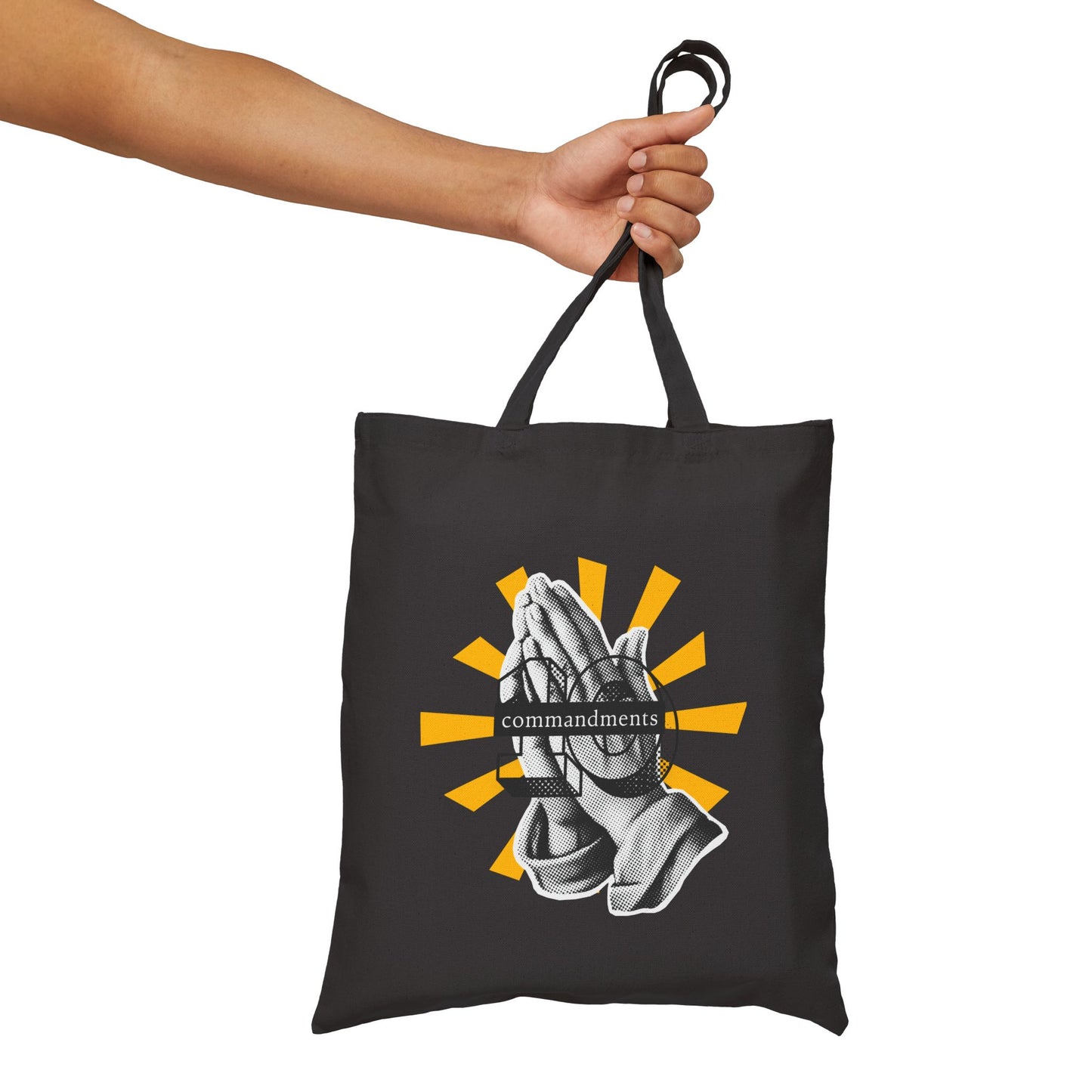 Praying Hands Canvas Tote Bag, Faith-Based Tote, Religious Gift, Spiritual Bag, Eco-Friendly Shopping Tote, Inspirational Gift