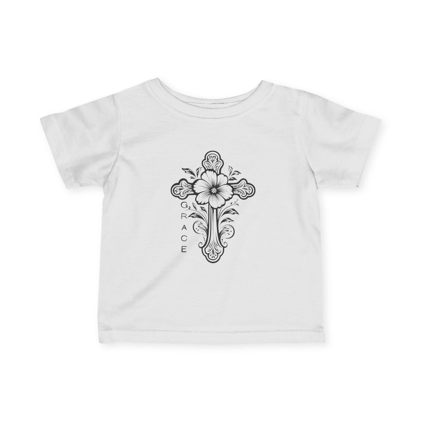 Baby faith inspired Graphic Tee with Floral Design, Infant T-Shirt, Cute Kids Clothing, Baby Shower Gift, Toddler Outfit, faith based Spring Fashion