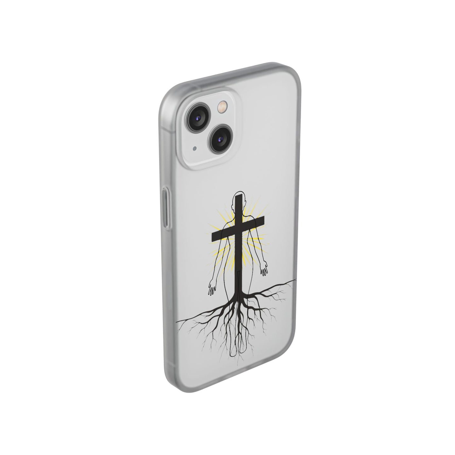 Spiritual healing Flexi Case, Motivational Phone Cover, Inspirational Gift idea, Cross Design Cell Phone Case, Unique Tech Accessory