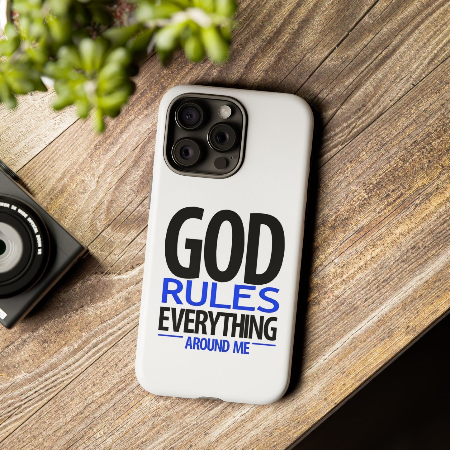 God Rules Tough Phone Case, trending phone cases, Religious Gift, spiritually themed Accessory, Inspirational Phone Case, Faith-Based phone Case