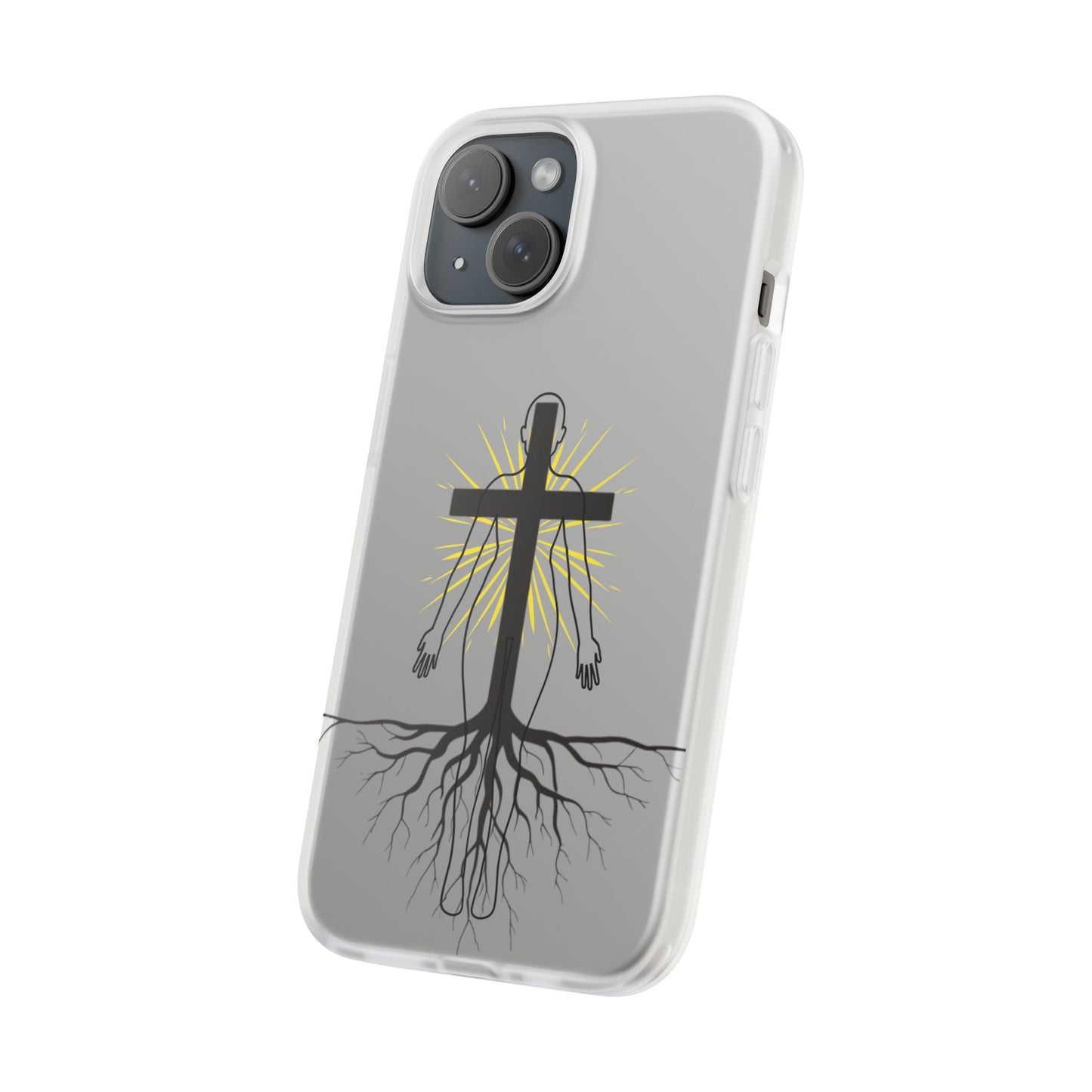 Spiritual healing Flexi Case, Motivational Phone Cover, Inspirational Gift idea, Cross Design Cell Phone Case, Unique Tech Accessory