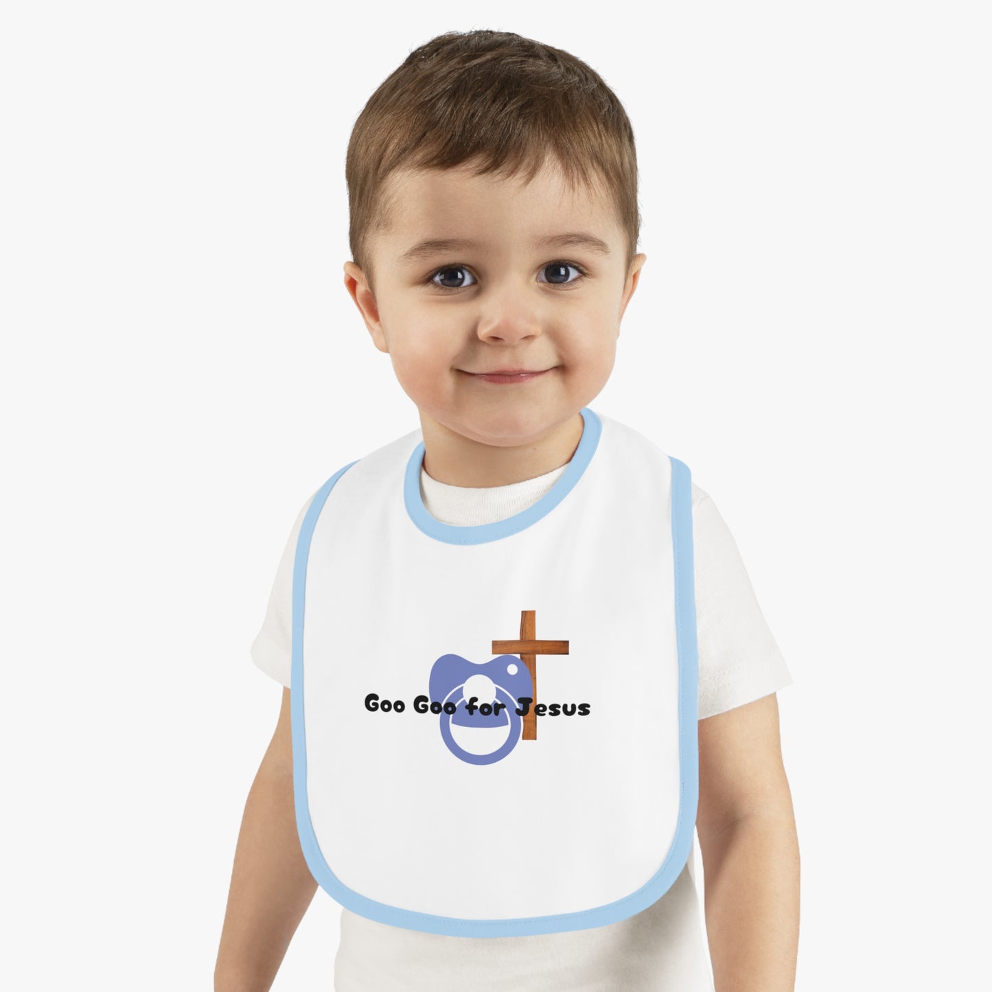 Cute faith inspired Baby Bib, Goo Goo for Jesus Baby Bib, Religious Baby Gift, Infant Eating Bib, Baby Shower Gift, Christian Parenting Essential