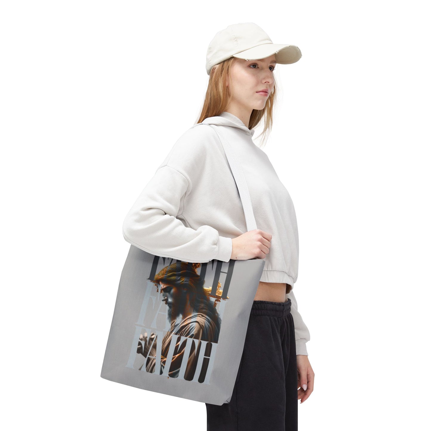 Faith themed Tote Bag for Daily wear, Reusable Shopping Bag, Christian Gift for any occassion, Affirmation Accessory, Stylish Faith Bag