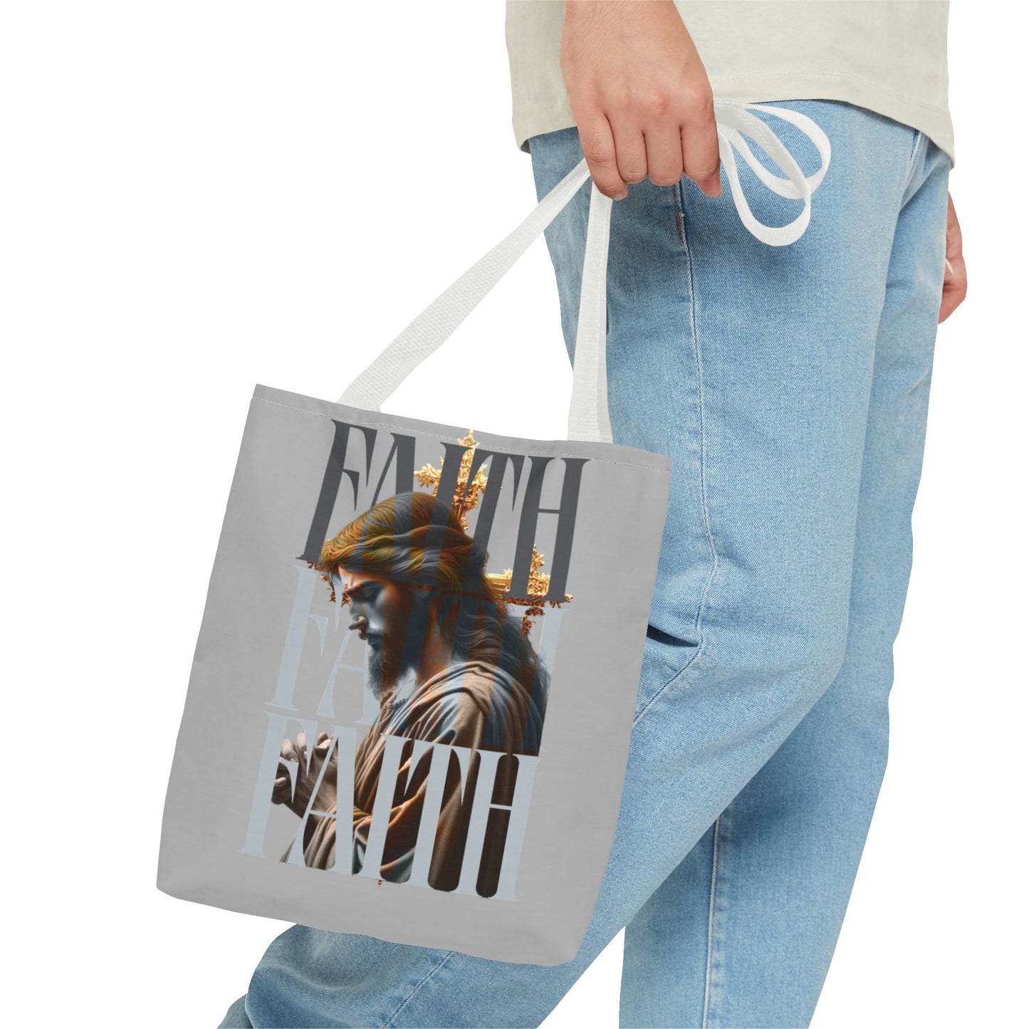 Faith themed Tote Bag for Daily wear, Reusable Shopping Bag, Christian Gift for any occassion, Affirmation Accessory, Stylish Faith Bag
