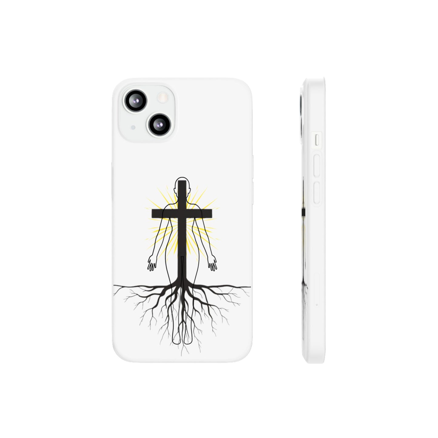 Spiritual healing Flexi Case, Motivational Phone Cover, Inspirational Gift idea, Cross Design Cell Phone Case, Unique Tech Accessory