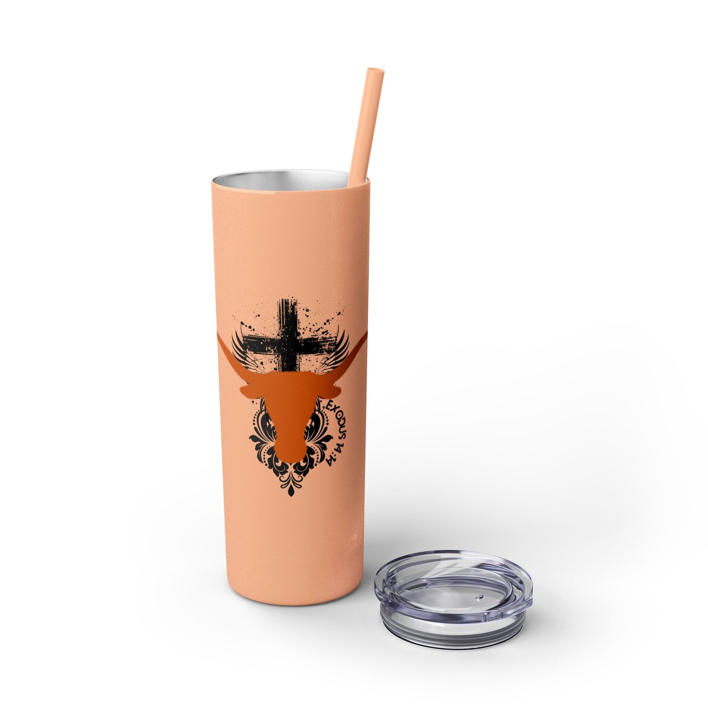 Faith inspired Texas State University at Austin Longhorn themed Skinny Tumbler| university Style Travel Mug | Personalized Gift for university students|