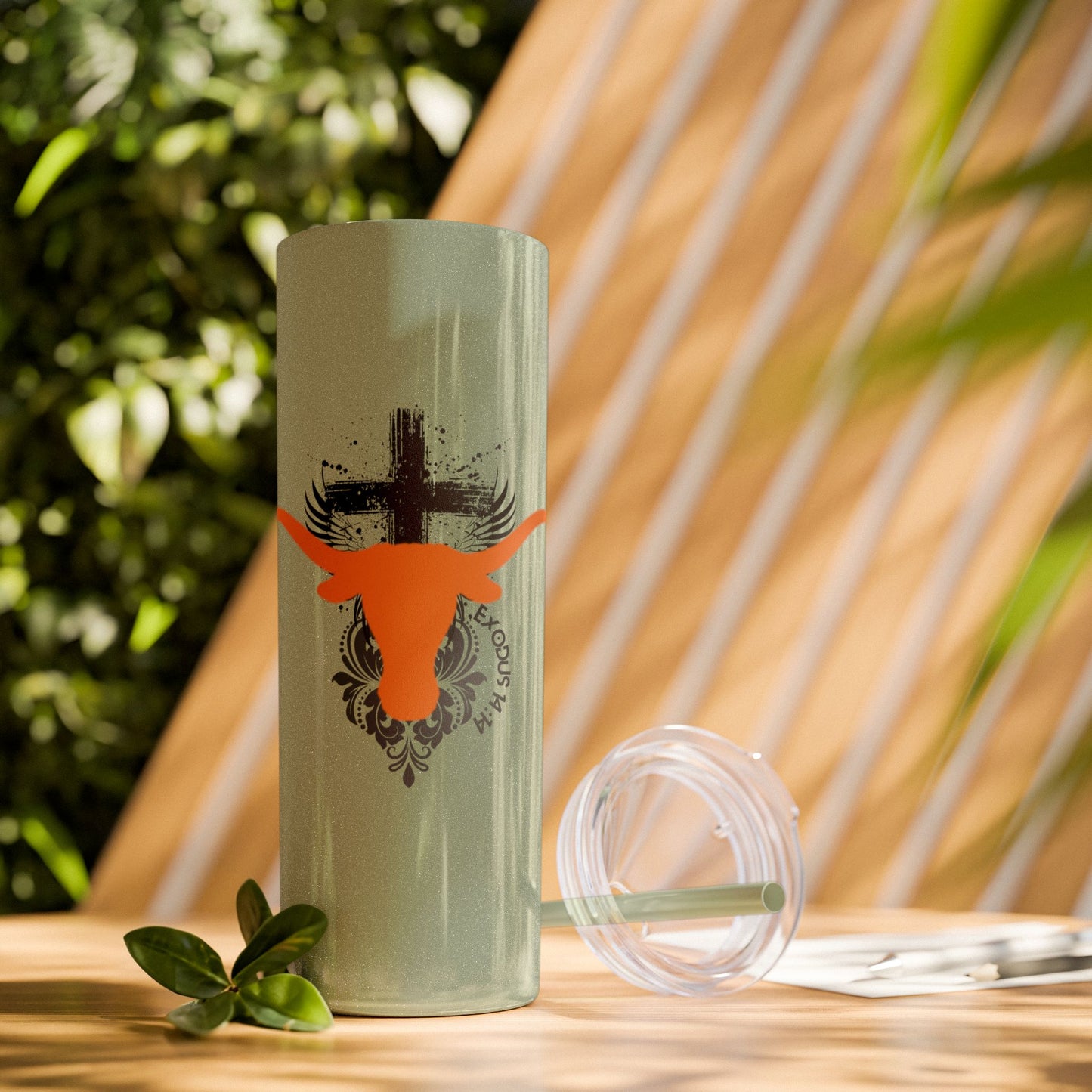 Faith inspired Texas State University at Austin Longhorn themed Skinny Tumbler| university Style Travel Mug | Personalized Gift for university students|