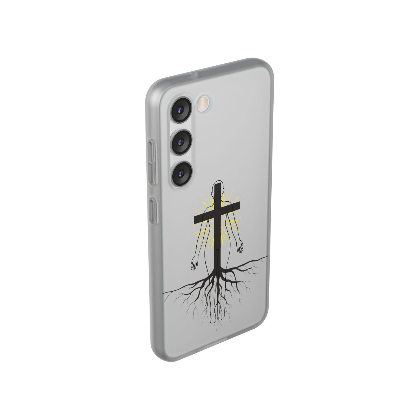 Spiritual healing Flexi Case, Motivational Phone Cover, Inspirational Gift idea, Cross Design Cell Phone Case, Unique Tech Accessory