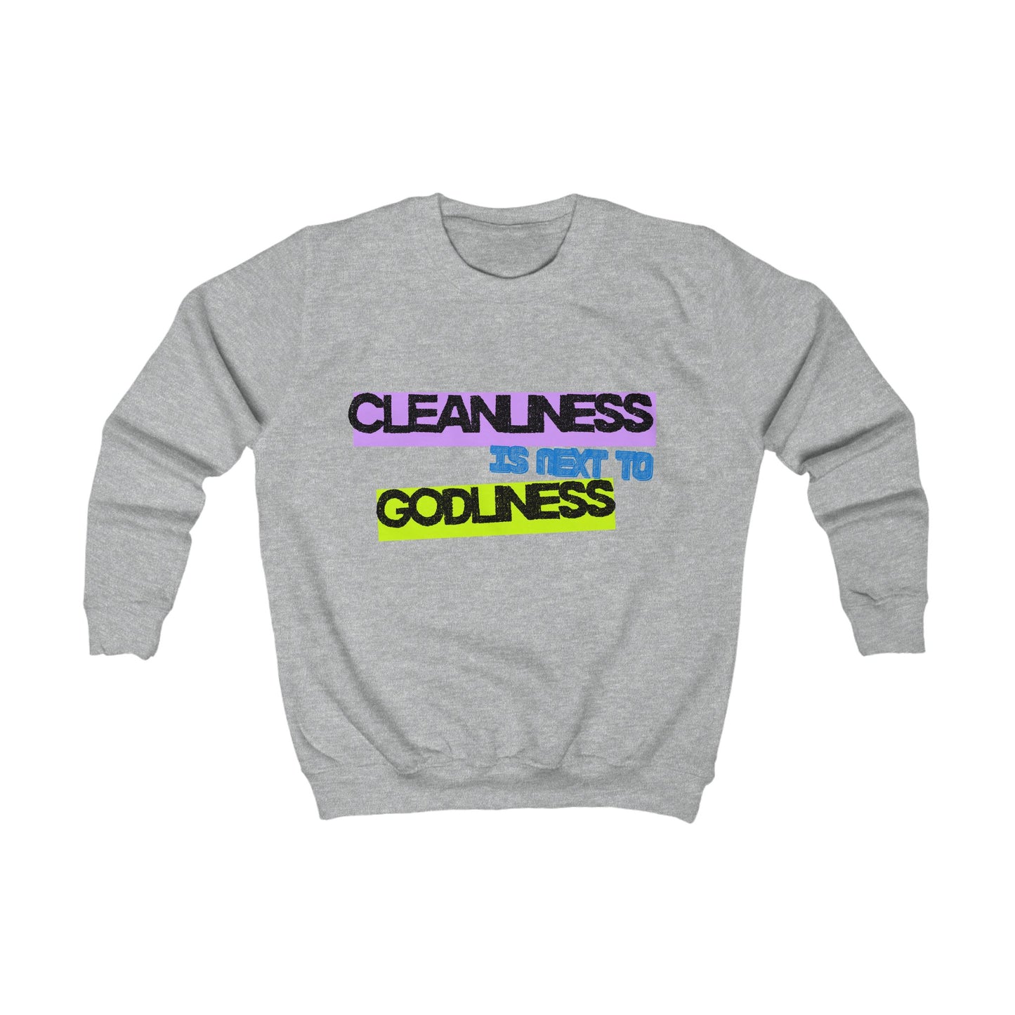 Vibrant Kids Sweatshirt – Cleanliness is Next to Godliness, Godschild, Fun Apparel for christian youth, Gift for youth, Religious Sweatshirt, Youth Fashion