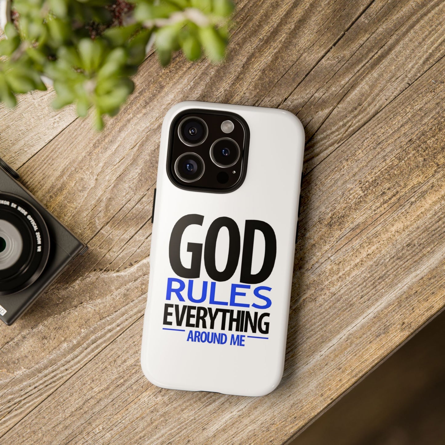 God Rules Tough Phone Case, trending phone cases, Religious Gift, spiritually themed Accessory, Inspirational Phone Case, Faith-Based phone Case