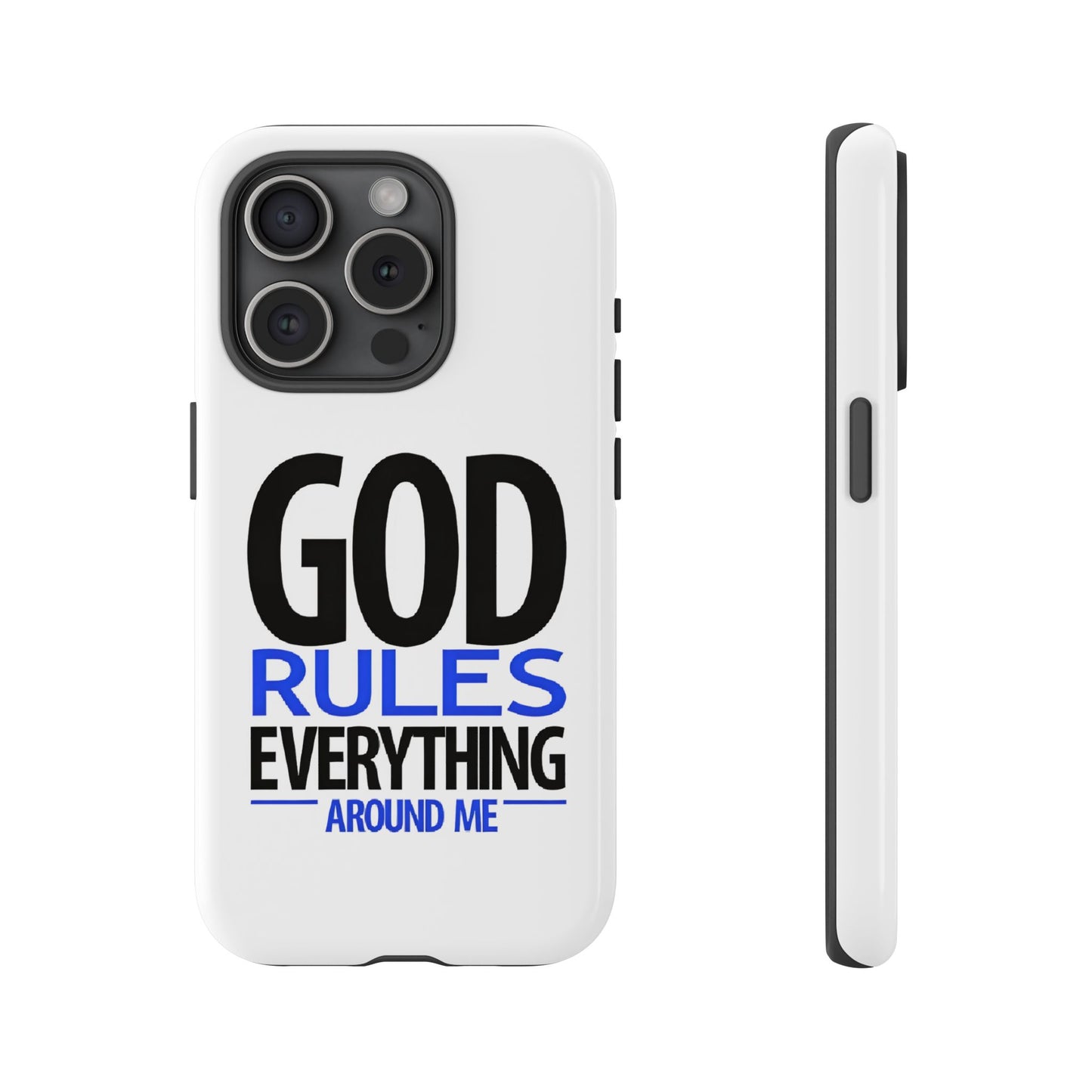 God Rules Tough Phone Case, trending phone cases, Religious Gift, spiritually themed Accessory, Inspirational Phone Case, Faith-Based phone Case