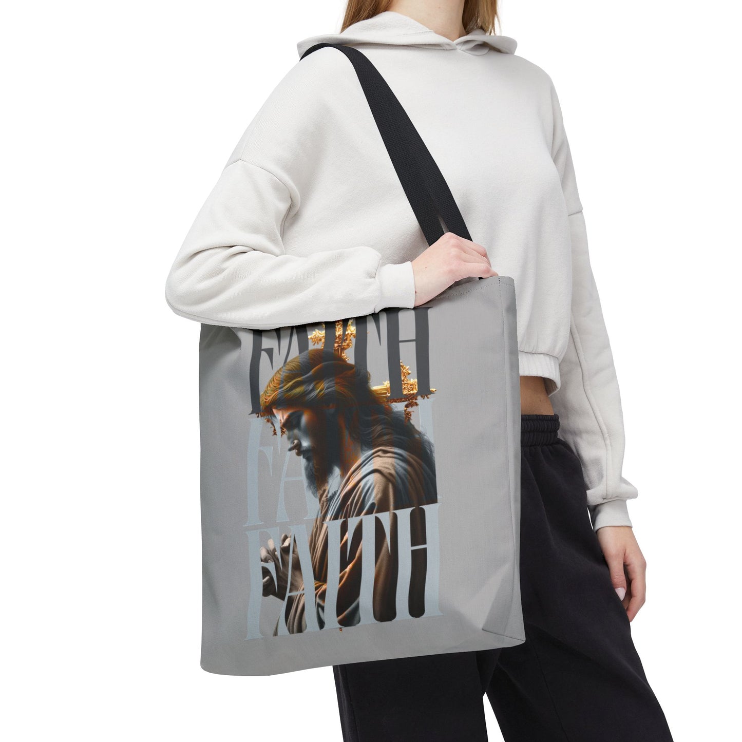 Faith themed Tote Bag for Daily wear, Reusable Shopping Bag, Christian Gift for any occassion, Affirmation Accessory, Stylish Faith Bag