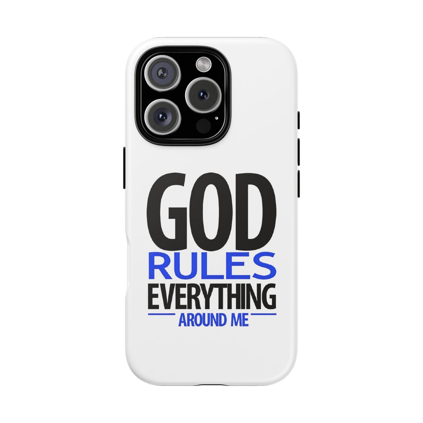 God Rules Tough Phone Case, trending phone cases, Religious Gift, spiritually themed Accessory, Inspirational Phone Case, Faith-Based phone Case