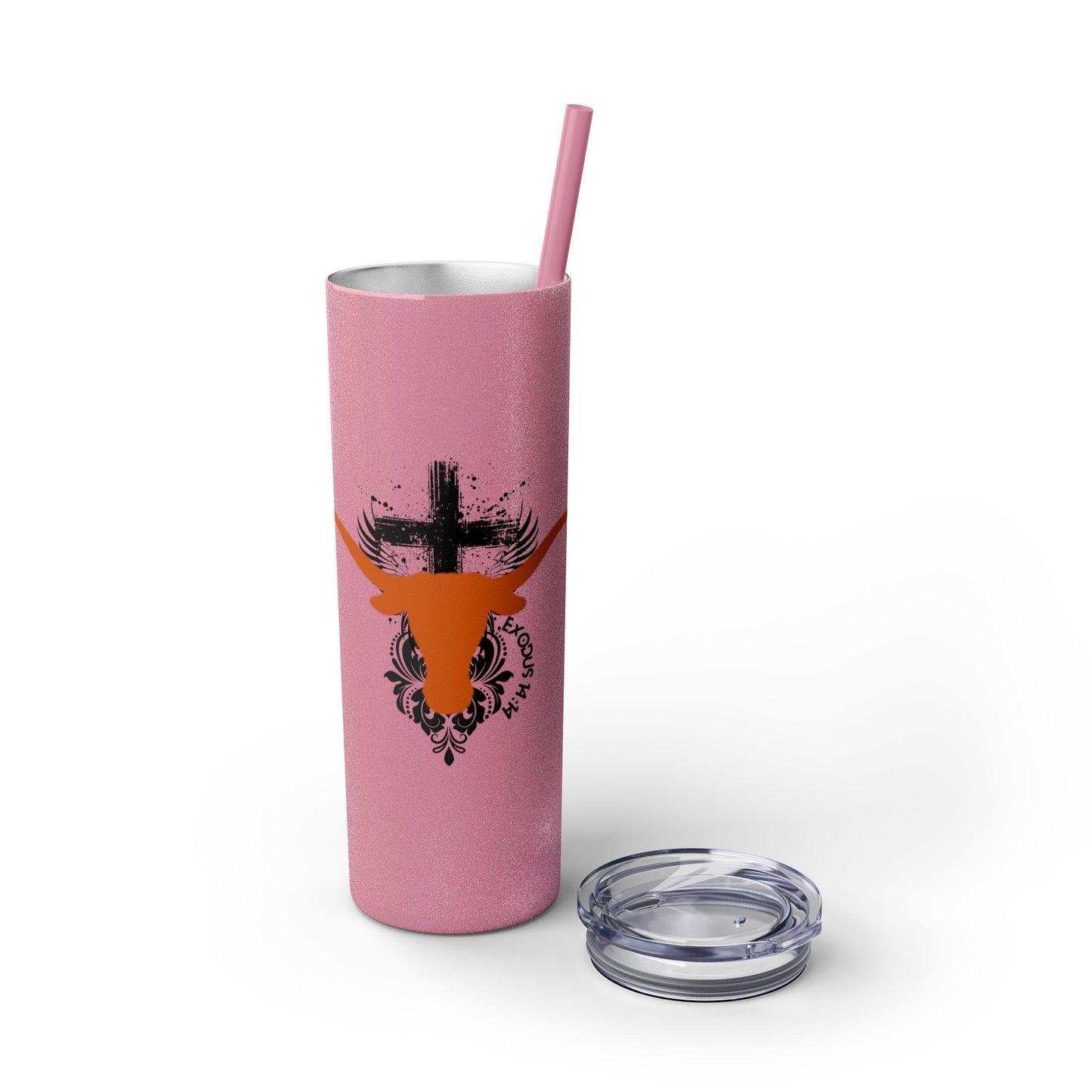 Faith inspired Texas State University at Austin Longhorn themed Skinny Tumbler| university Style Travel Mug | Personalized Gift for university students|