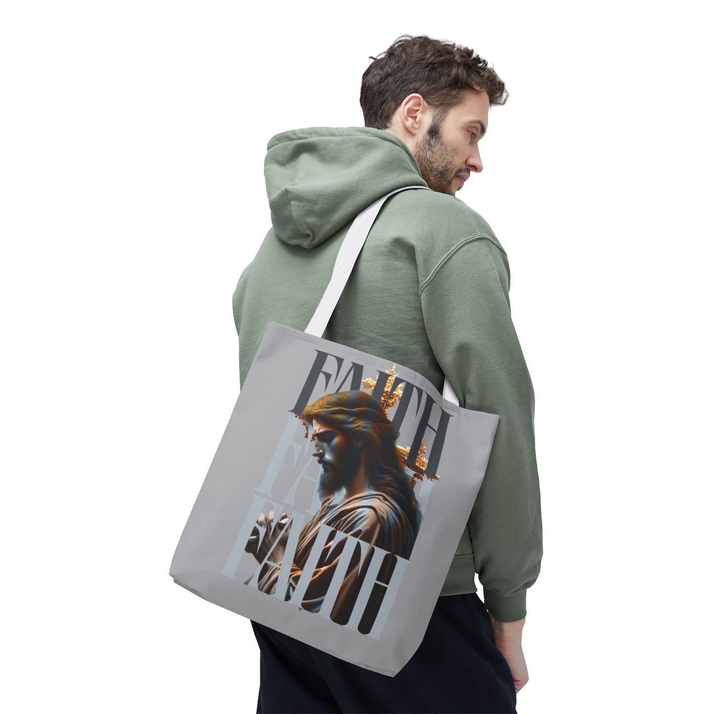 Faith themed Tote Bag for Daily wear, Reusable Shopping Bag, Christian Gift for any occassion, Affirmation Accessory, Stylish Faith Bag