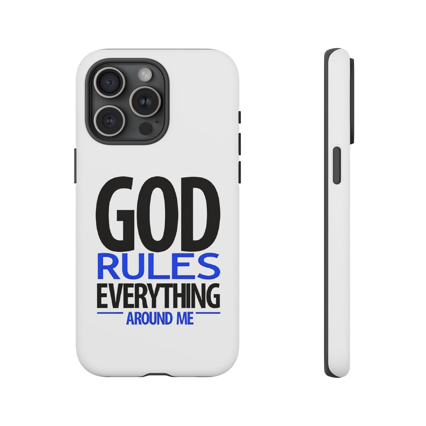 God Rules Tough Phone Case, trending phone cases, Religious Gift, spiritually themed Accessory, Inspirational Phone Case, Faith-Based phone Case