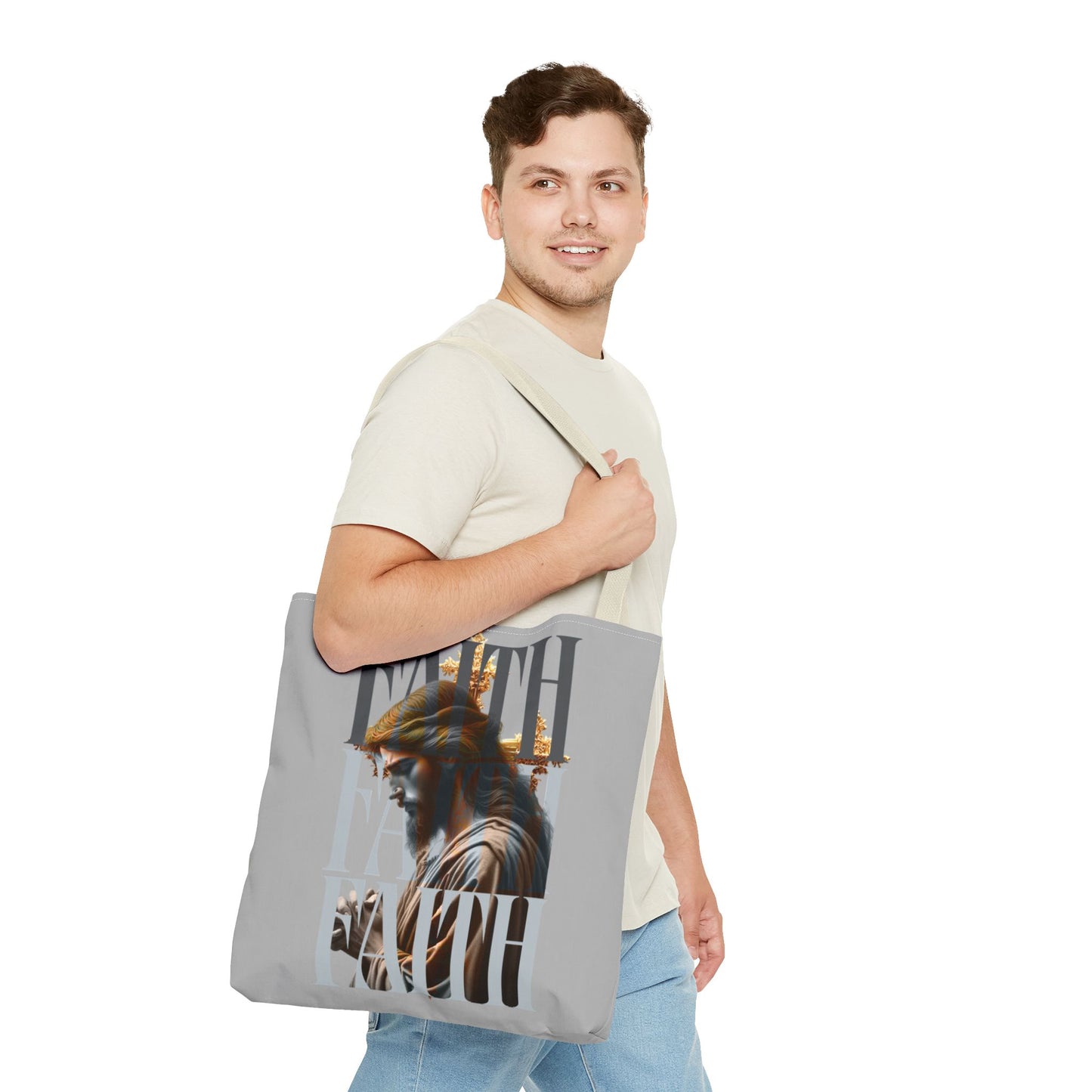 Faith themed Tote Bag for Daily wear, Reusable Shopping Bag, Christian Gift for any occassion, Affirmation Accessory, Stylish Faith Bag