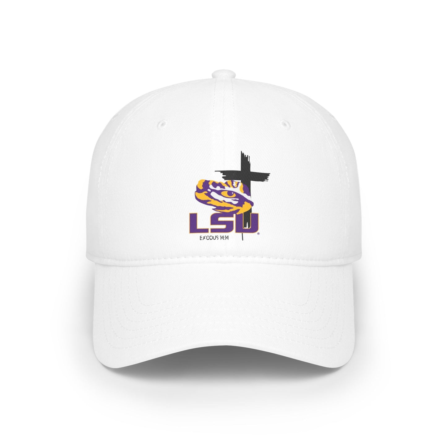 Faith inspired Low Profile Baseball Cap with LSU Design, faith based Casual Hat, LSU Sports Cap, College Apparel, Everyday Wear for university students