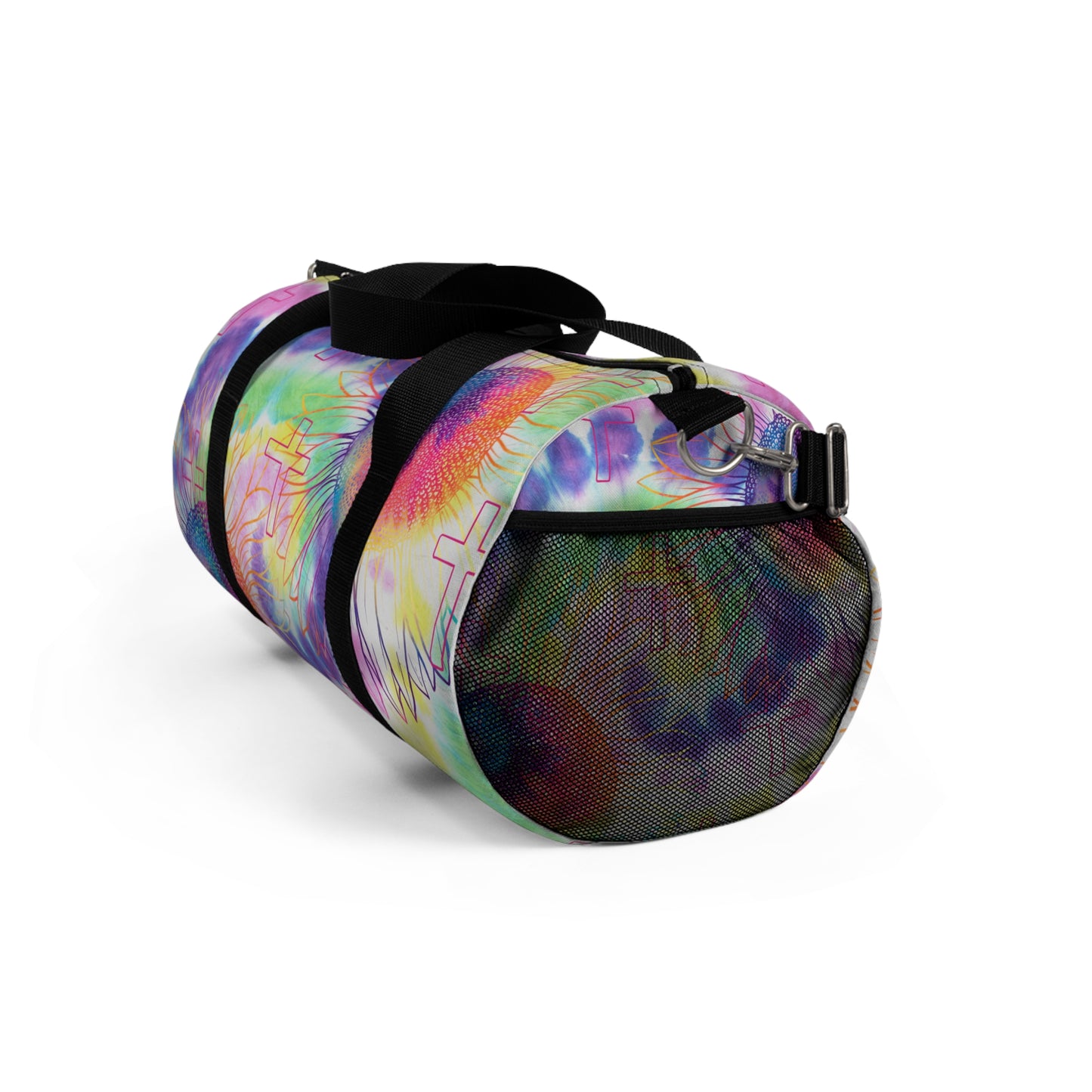 Vibrant Floral Cross Duffel Bag, faith inspired Gym Bag, Weekend faith based Travel Bag, cross themed Sports Bag, Tote for Fitness Enthusiasts, Christian Gifts