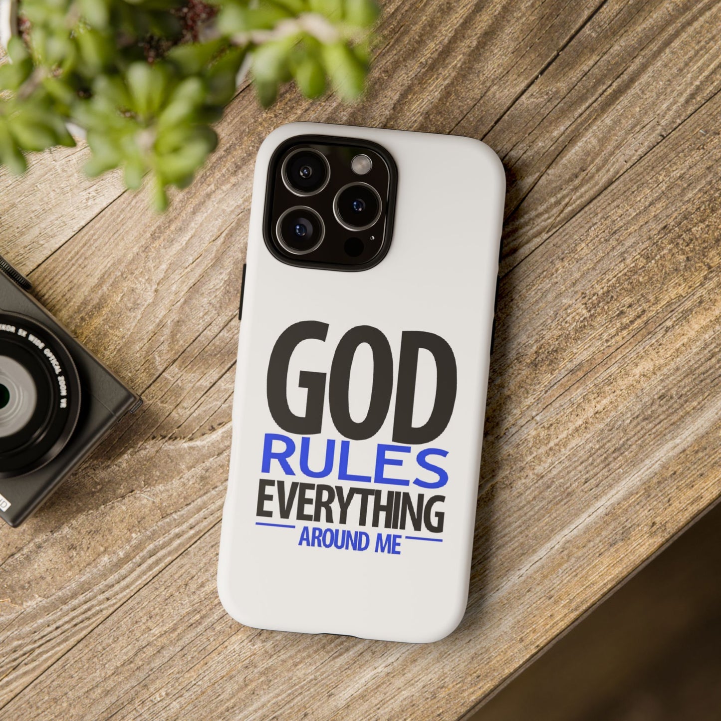 God Rules Tough Phone Case, trending phone cases, Religious Gift, spiritually themed Accessory, Inspirational Phone Case, Faith-Based phone Case