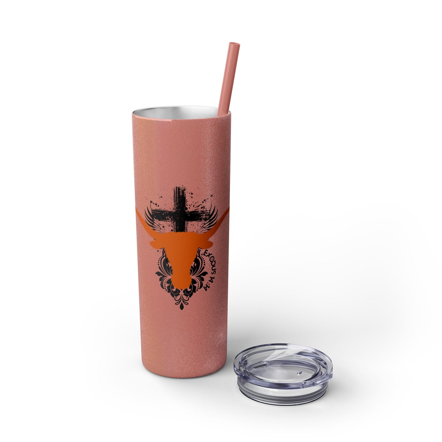 Faith inspired Texas State University at Austin Longhorn themed Skinny Tumbler| university Style Travel Mug | Personalized Gift for university students|