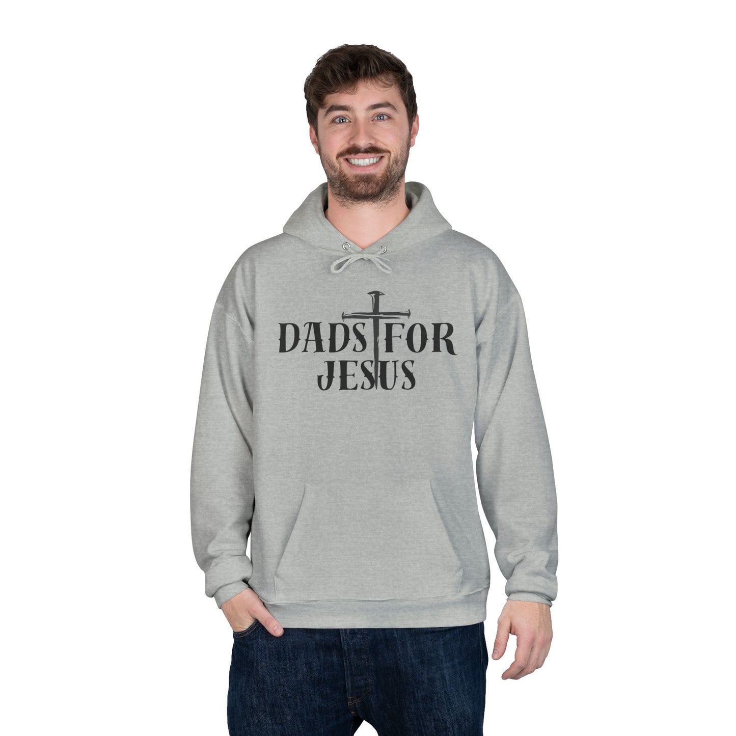 Dads for Jesus Eco-Friendly Hoodie, Christian Gift, Faith-Based Apparel, Unisex Sweatshirt, Casual Outfit, Gift for Dads