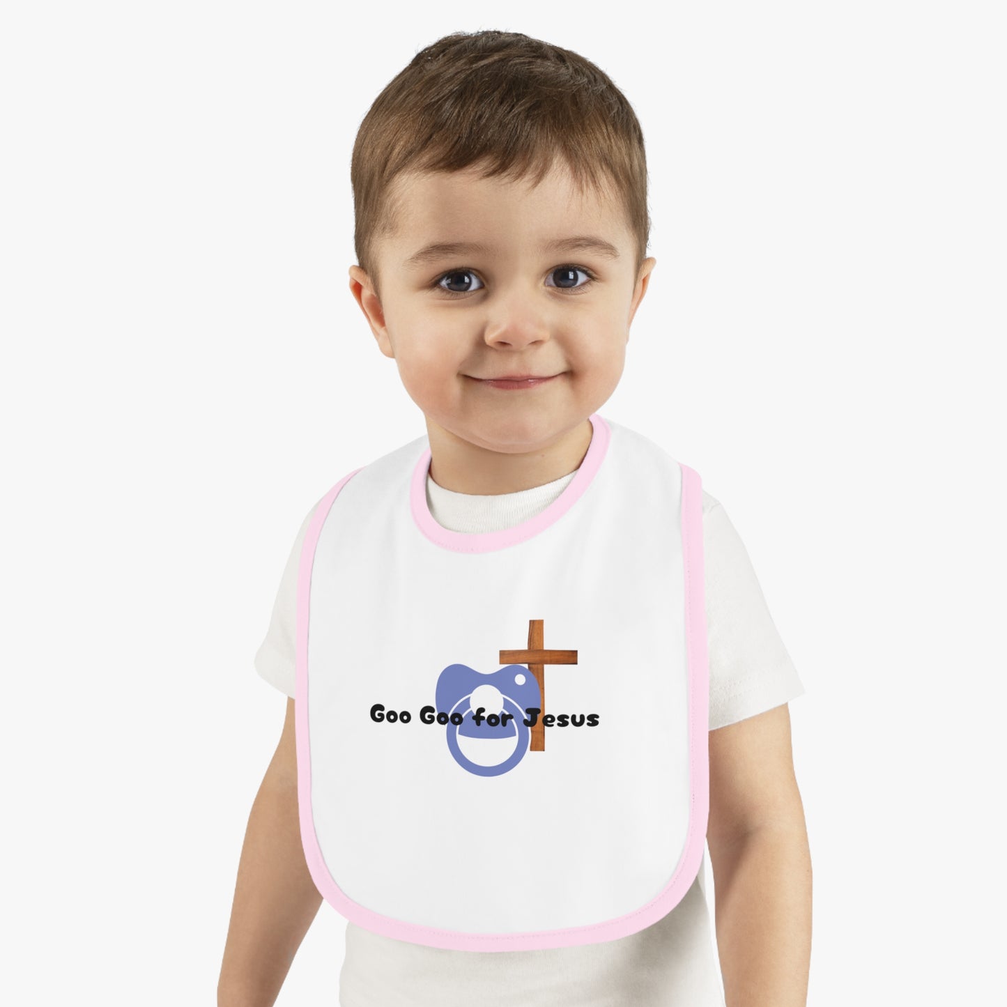 Cute faith inspired Baby Bib, Goo Goo for Jesus Baby Bib, Religious Baby Gift, Infant Eating Bib, Baby Shower Gift, Christian Parenting Essential