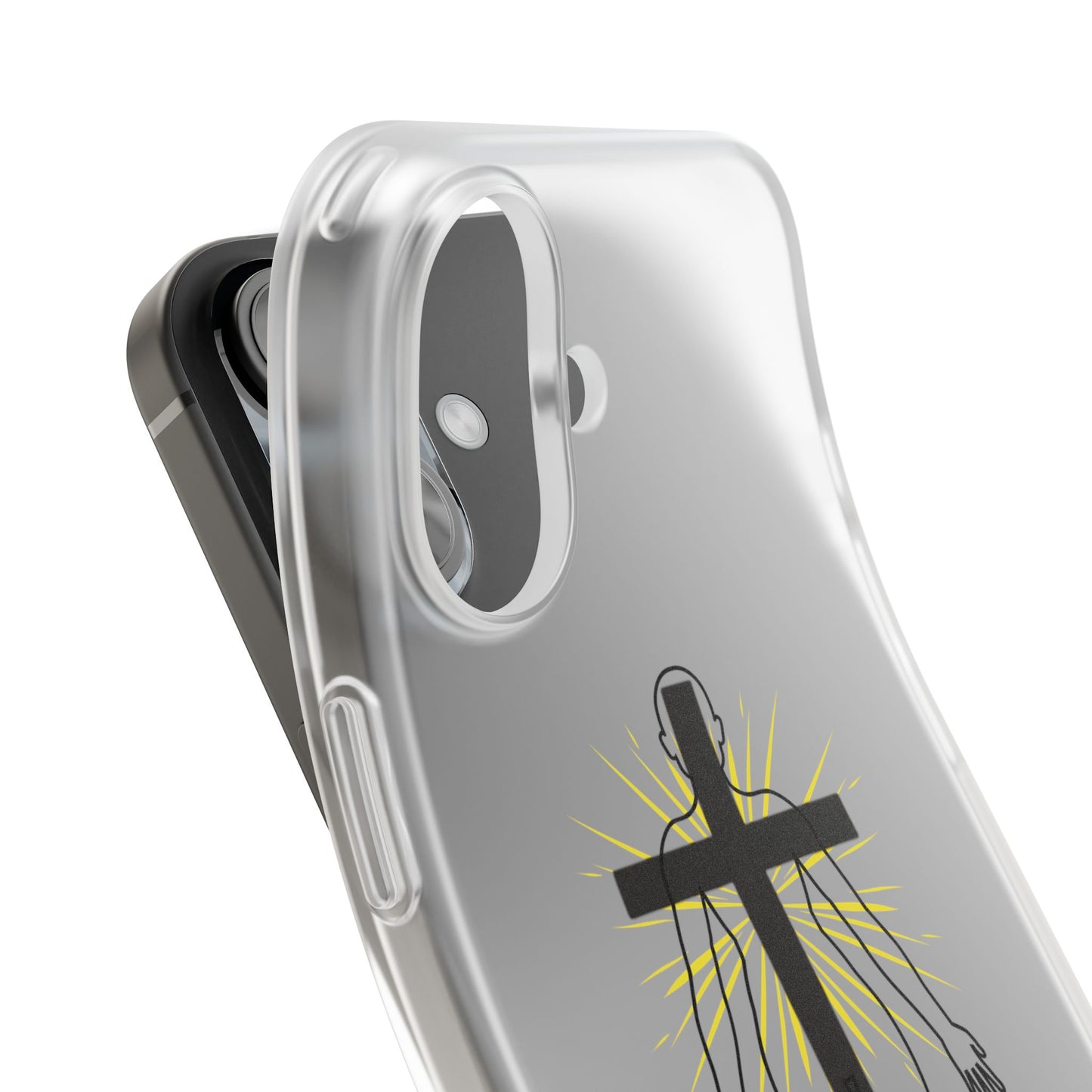 Spiritual healing Flexi Case, Motivational Phone Cover, Inspirational Gift idea, Cross Design Cell Phone Case, Unique Tech Accessory