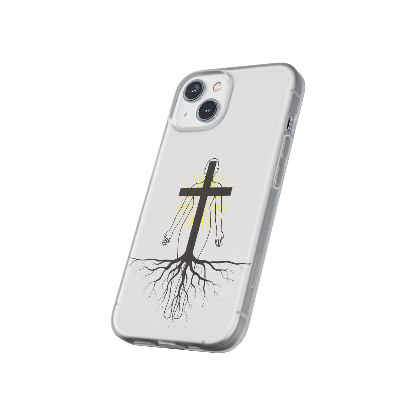 Spiritual healing Flexi Case, Motivational Phone Cover, Inspirational Gift idea, Cross Design Cell Phone Case, Unique Tech Accessory