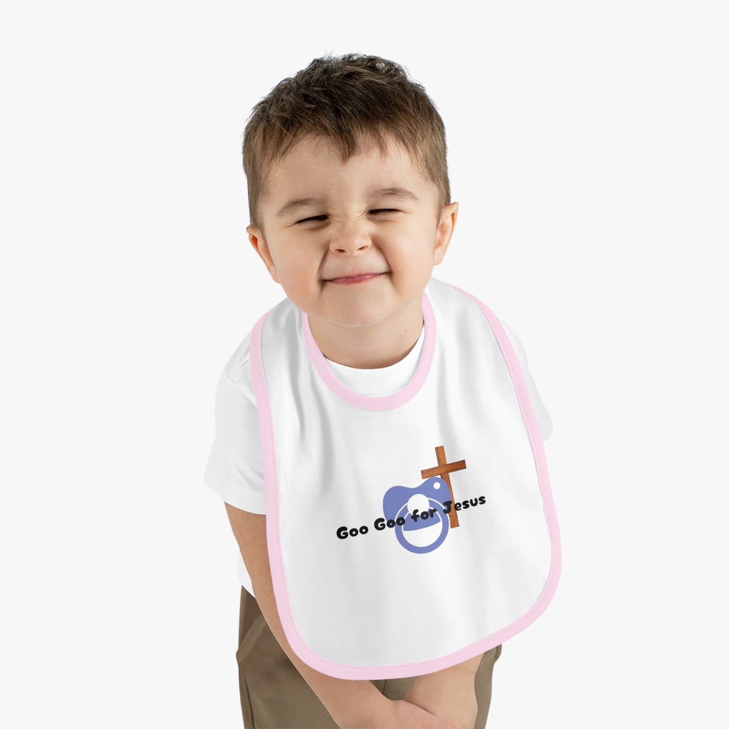 Cute faith inspired Baby Bib, Goo Goo for Jesus Baby Bib, Religious Baby Gift, Infant Eating Bib, Baby Shower Gift, Christian Parenting Essential