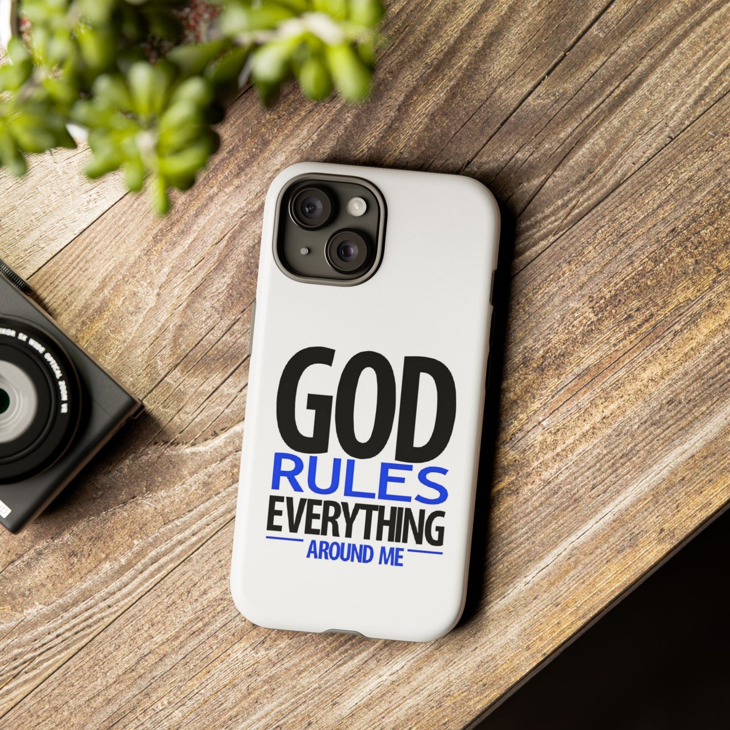God Rules Tough Phone Case, trending phone cases, Religious Gift, spiritually themed Accessory, Inspirational Phone Case, Faith-Based phone Case
