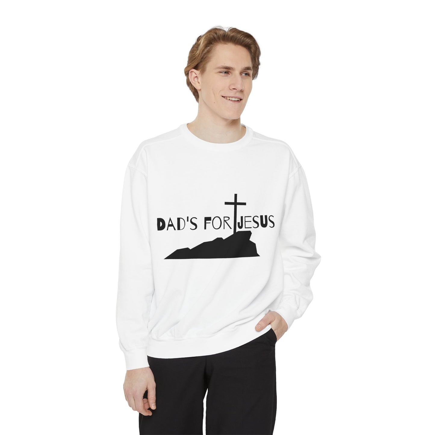 Dads who love Jesus gift idea for christian fathers day themed sweatshirt for dads