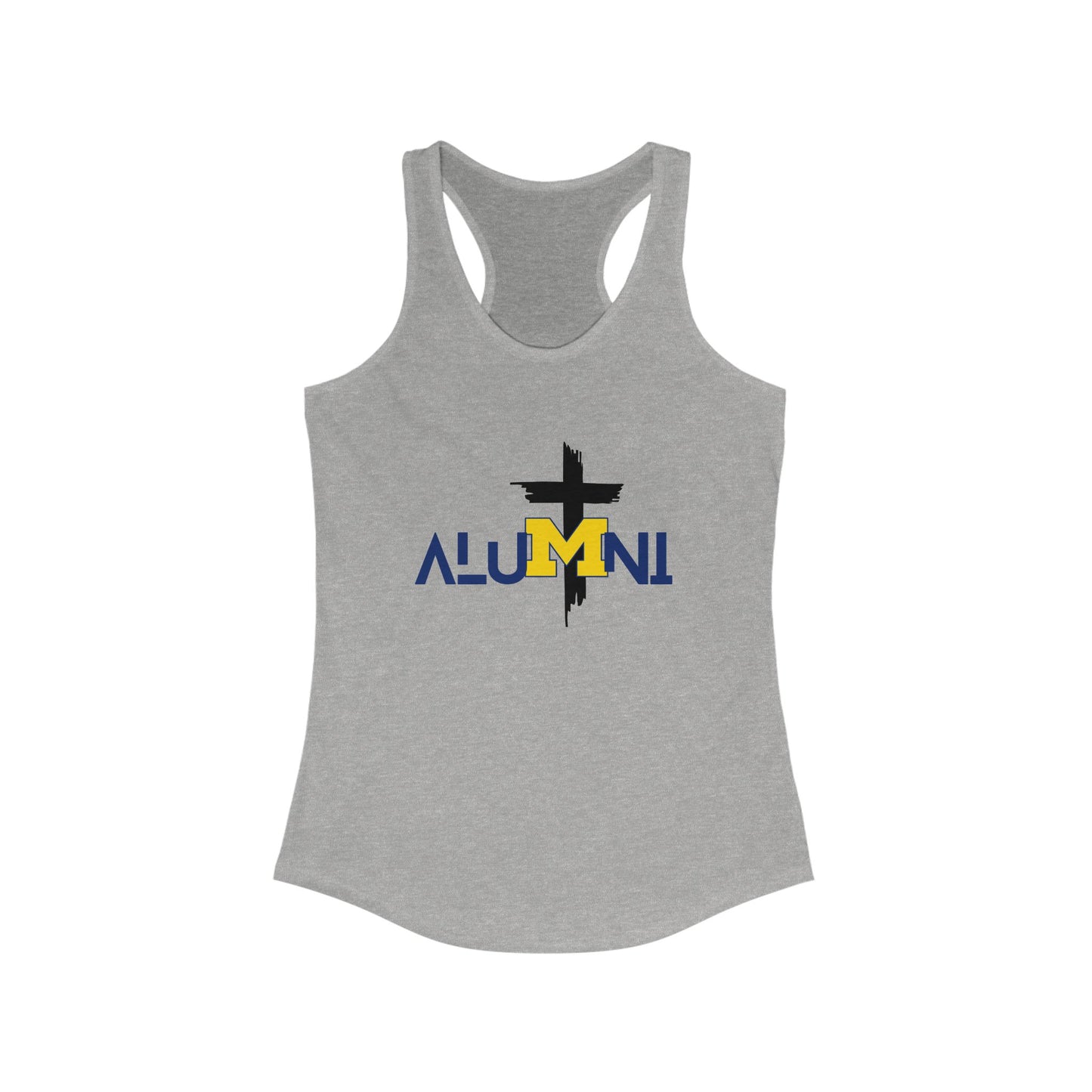 Michigan State themed Alumni Cross Design Racerback Tank | faith inspired College Spirit Wear, University Graduation Gift, Michigan State Casual Summer Top, Gift for Her