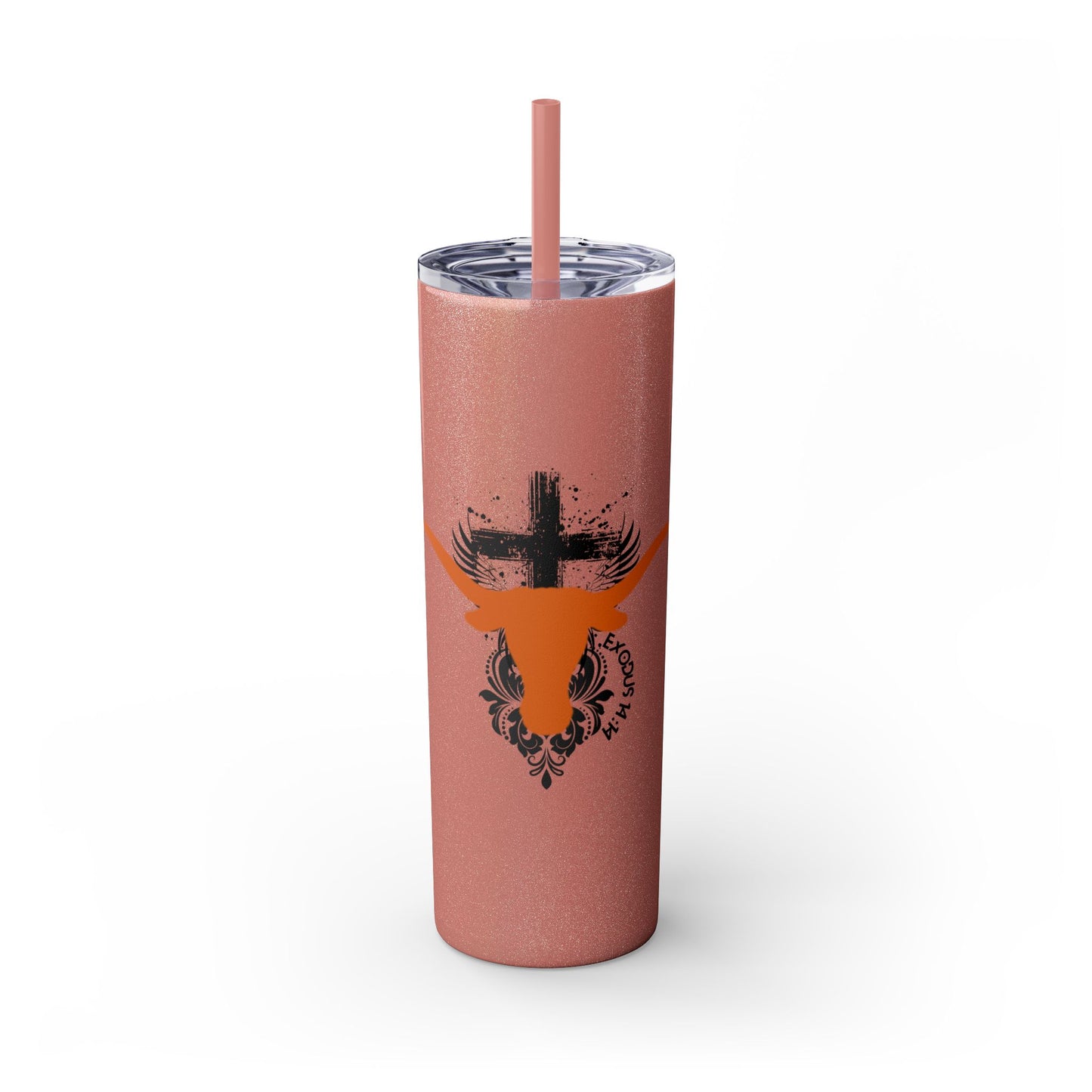 Faith inspired Texas State University at Austin Longhorn themed Skinny Tumbler| university Style Travel Mug | Personalized Gift for university students|
