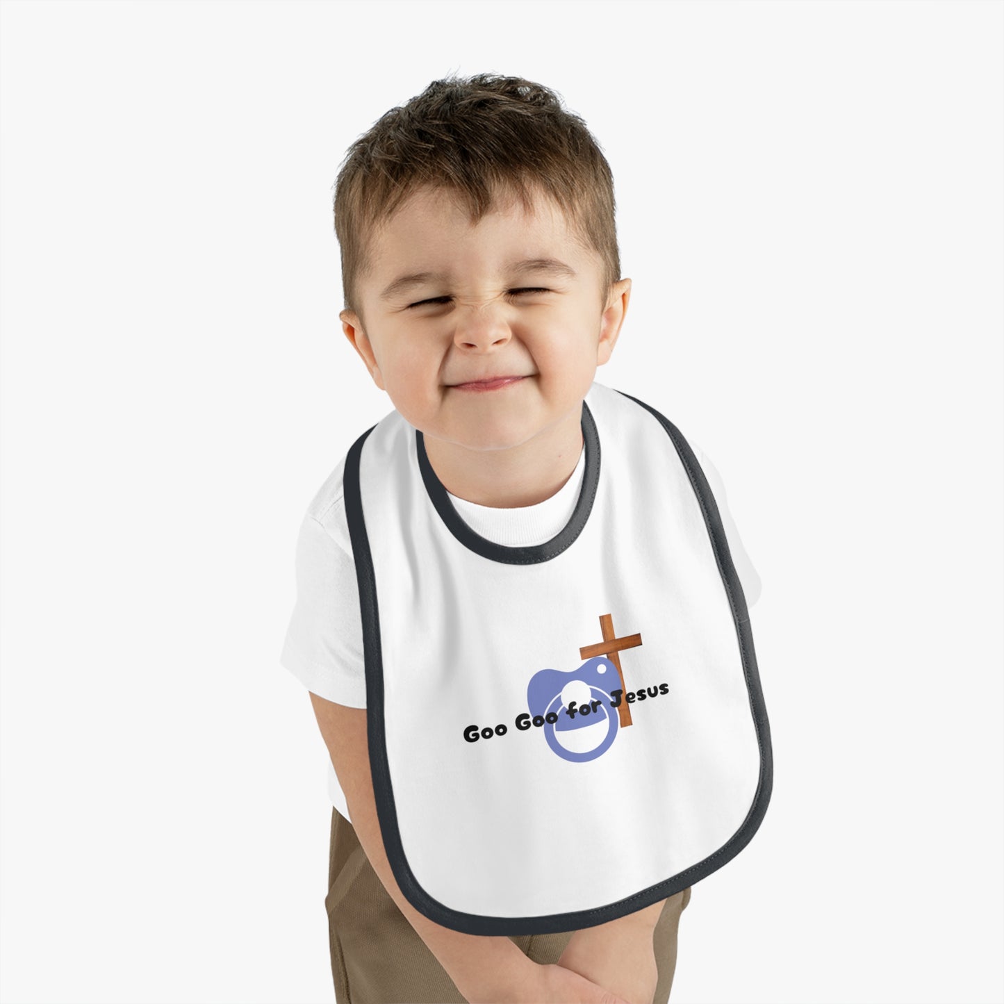 Cute faith inspired Baby Bib, Goo Goo for Jesus Baby Bib, Religious Baby Gift, Infant Eating Bib, Baby Shower Gift, Christian Parenting Essential