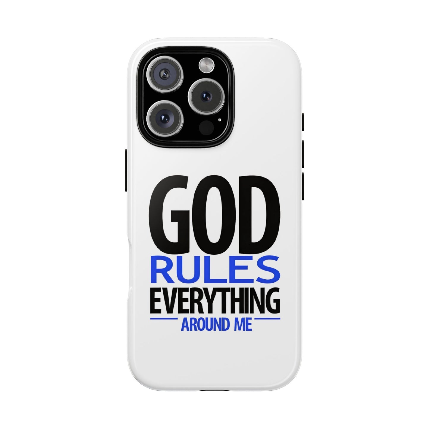 God Rules Tough Phone Case, trending phone cases, Religious Gift, spiritually themed Accessory, Inspirational Phone Case, Faith-Based phone Case