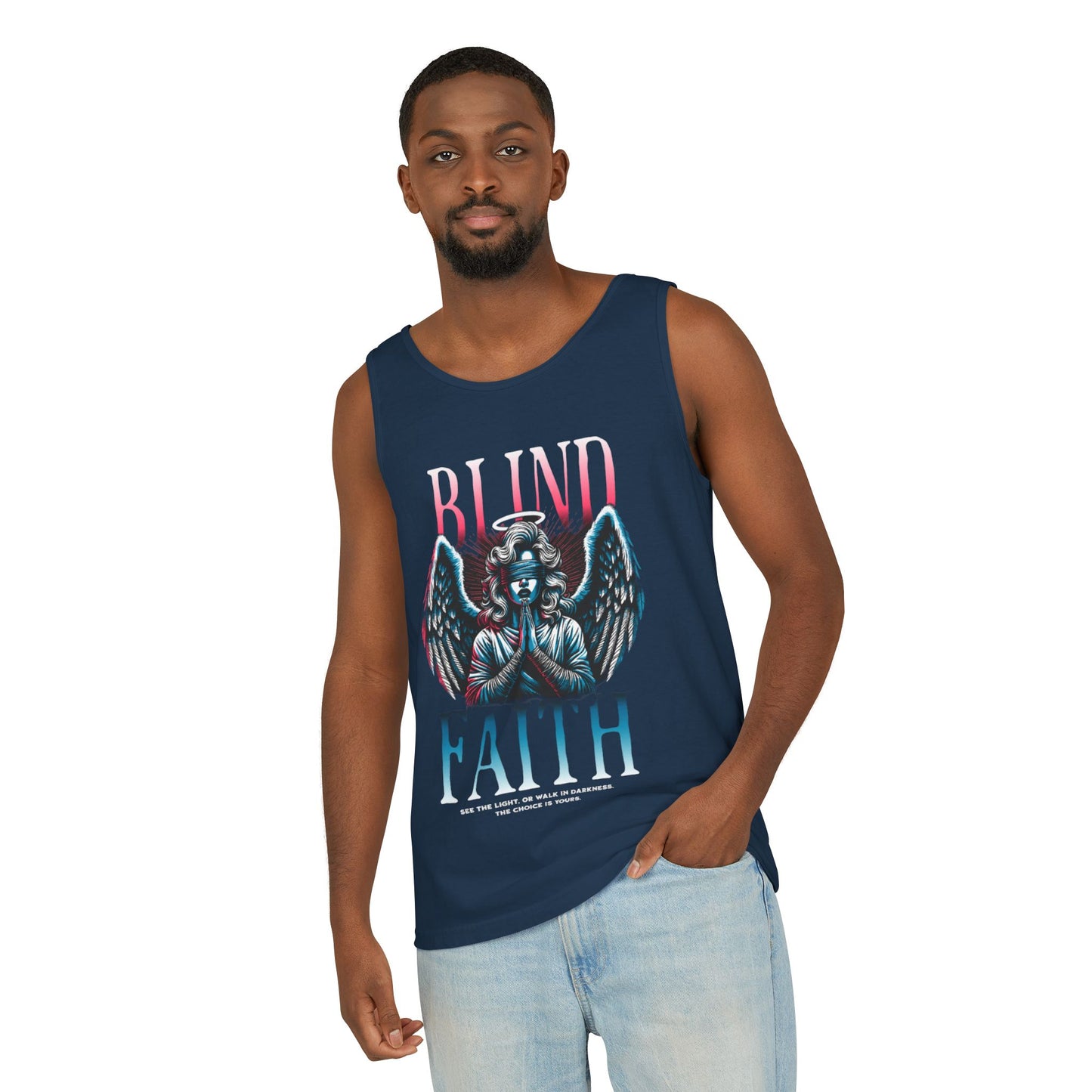 Stylish Unisex Graphic Tank Top - trendy Summer Attire, Casual Wear for everyday, Music Festivals, Gift Idea, Angel Theme
