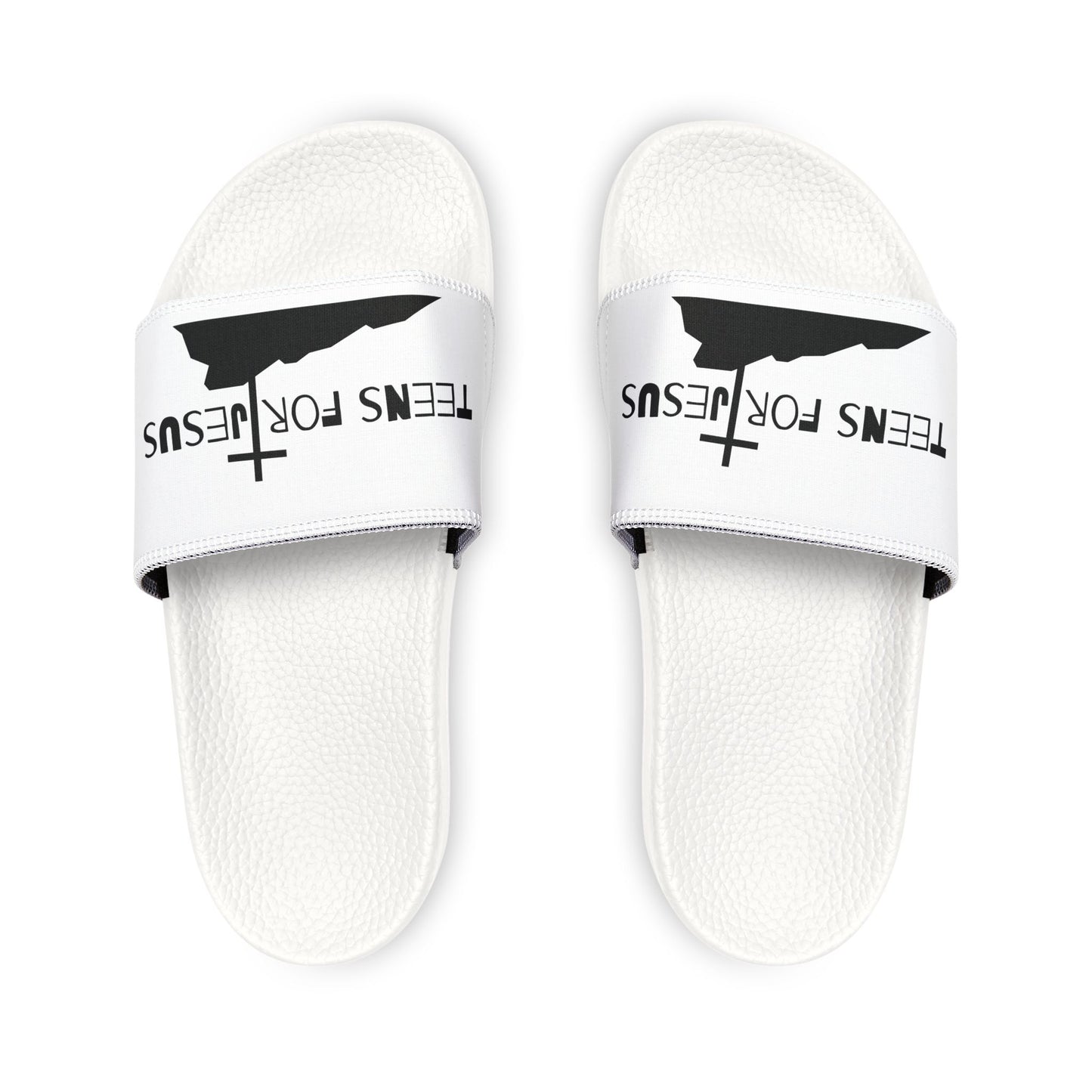 Faith-Inspired Youth Sandals | Removable-Strap Summer Footwear for Kids who love Jesus gift idea for religious kids, Comfortable Slide Slippers youth faith based apparel
