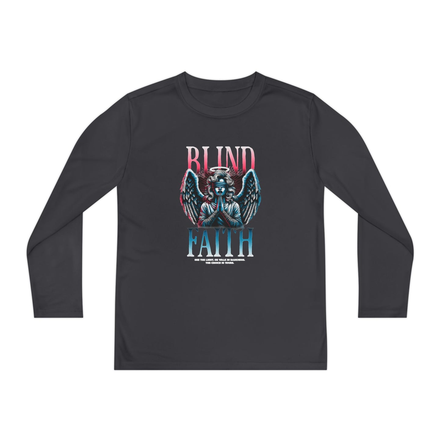 Youth Long Sleeve Tee - Blind Faith Graphic, Stylish Kids Shirt, Birthday Gift, Casual Wear, Trendy Youth Apparel, Unique Design Shirt