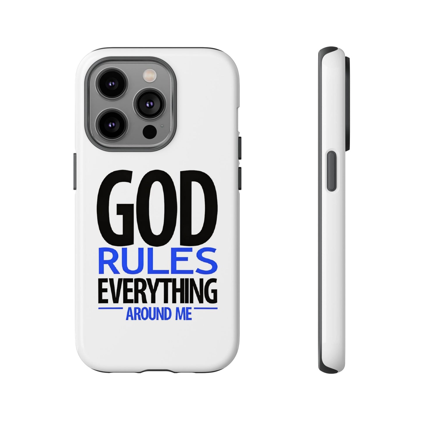 God Rules Tough Phone Case, trending phone cases, Religious Gift, spiritually themed Accessory, Inspirational Phone Case, Faith-Based phone Case