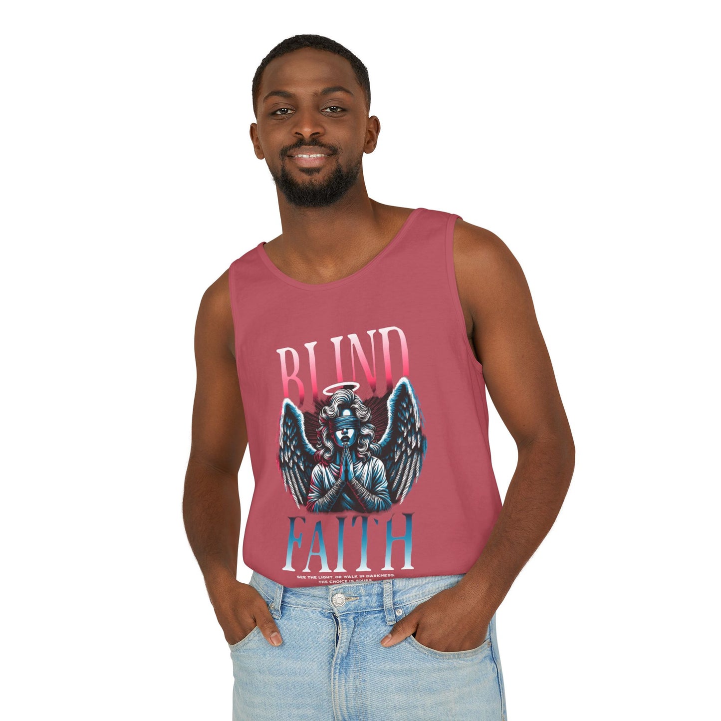 Stylish Unisex Graphic Tank Top - trendy Summer Attire, Casual Wear for everyday, Music Festivals, Gift Idea, Angel Theme