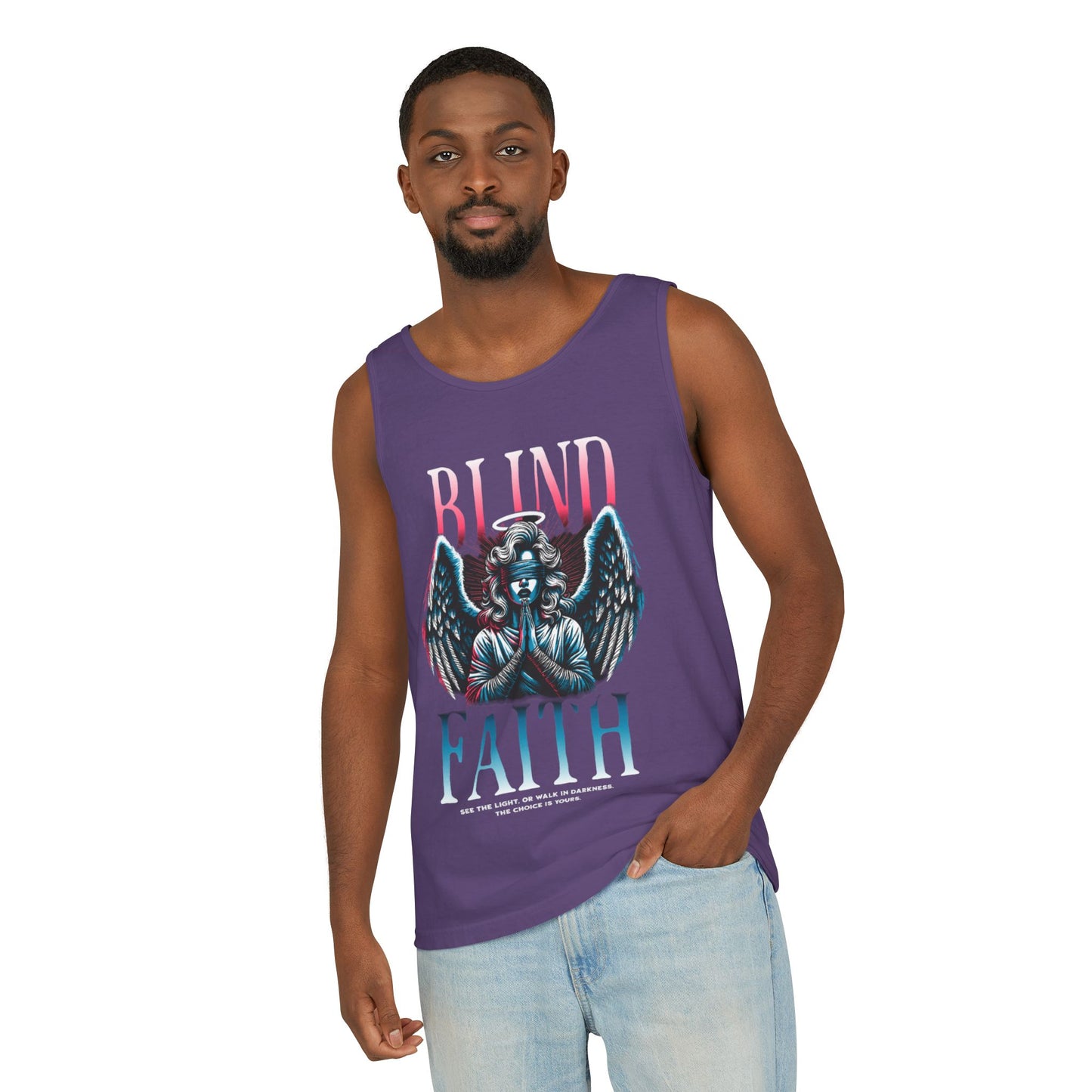 Stylish Unisex Graphic Tank Top - trendy Summer Attire, Casual Wear for everyday, Music Festivals, Gift Idea, Angel Theme
