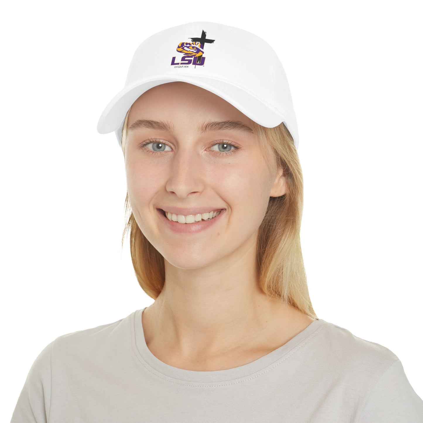 Faith inspired Low Profile Baseball Cap with LSU Design, faith based Casual Hat, LSU Sports Cap, College Apparel, Everyday Wear for university students