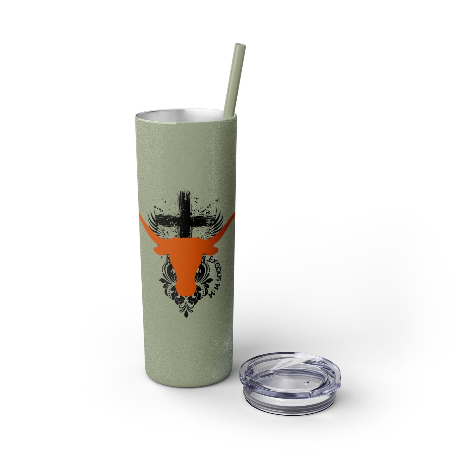 Faith inspired Texas State University at Austin Longhorn themed Skinny Tumbler| university Style Travel Mug | Personalized Gift for university students|